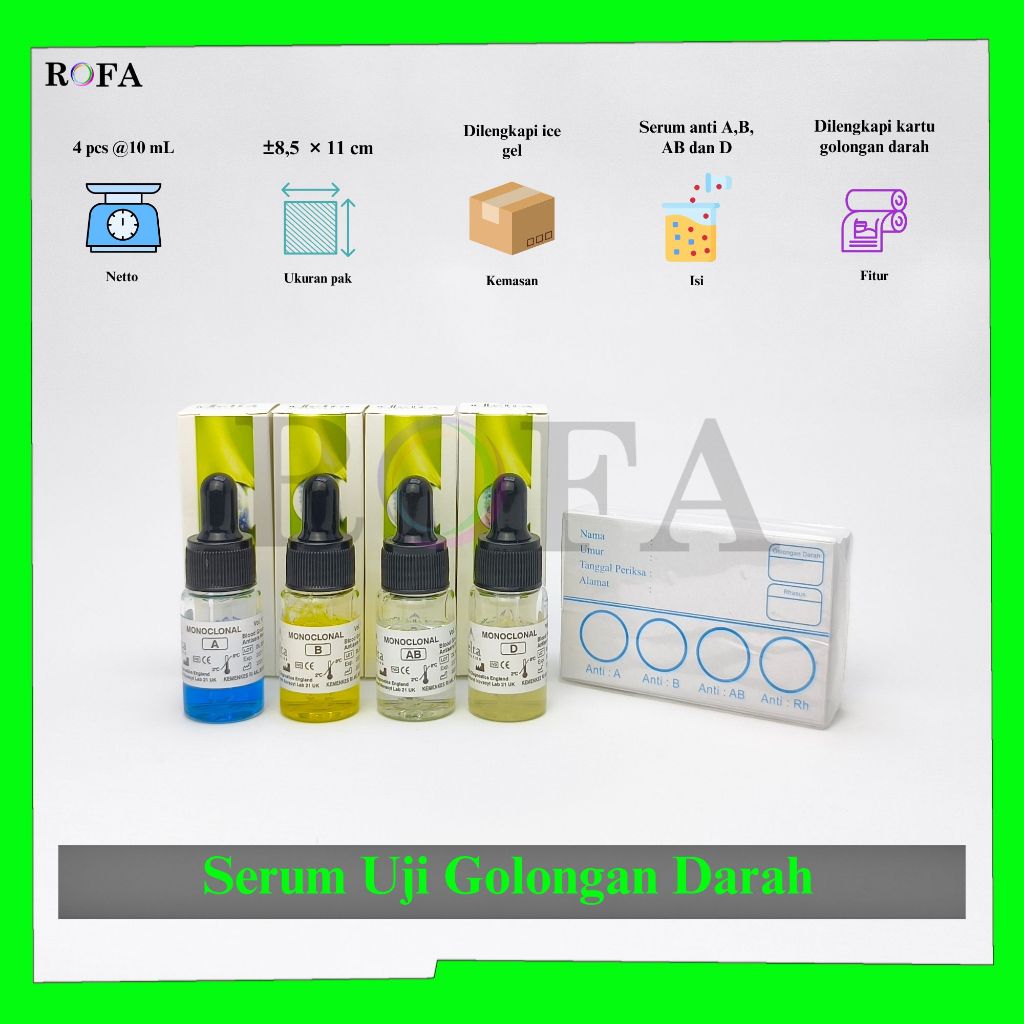 Serum Darah / Serum Golongan Darah / Alat Cek Golongan Darah / Tes Golongan Darah / Uji Golongan Dar