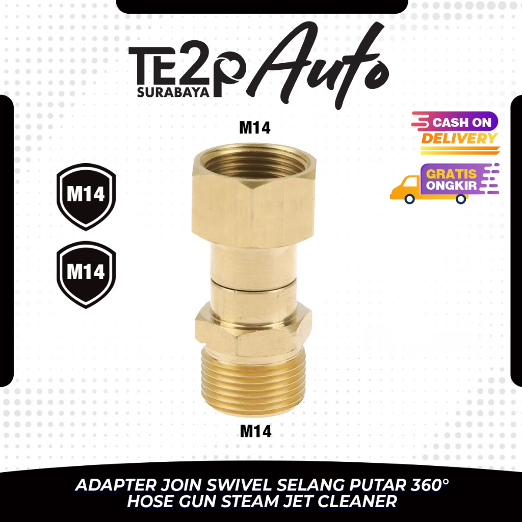 Te2p Auto Adaptor Swivel Selang Ke Gun Jet Cleaner Swivel 360 Derajat - Adapter Penyambung Hose Mesi