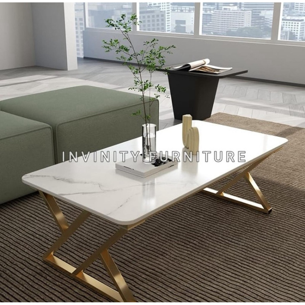 Meja Tamu Marmer Modern - Meja Ruang Tamu Batu Marmer Asli