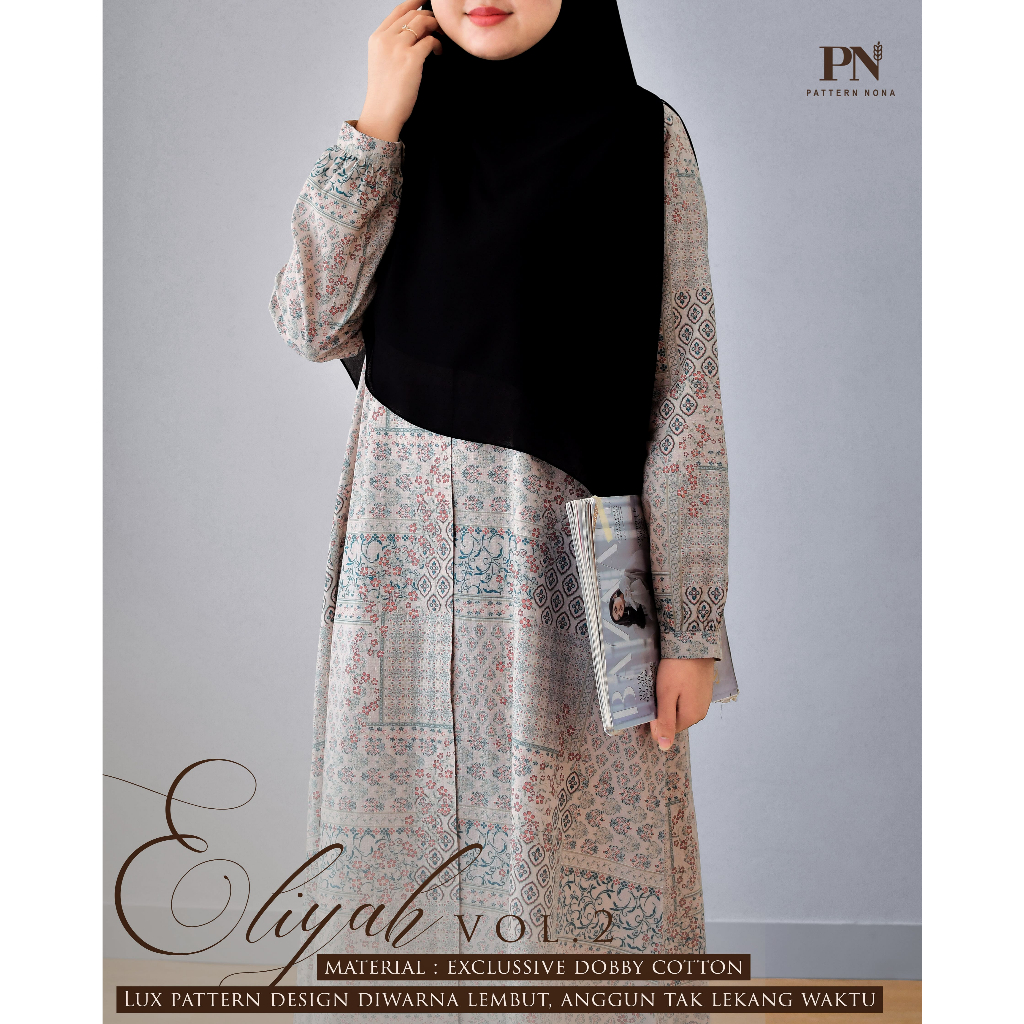 Pattern Nona Dress Eliyah Vol. 2 Gamis Exclussive Dobby Cotton Special Design