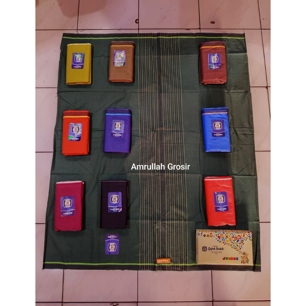 SARUNG GAJAH DUDUK JUNIOR POLOS HITAM TUMPAL / SARUNG GAJAH DUDUK JUNIOR POLOS WARNA TUMPAL
