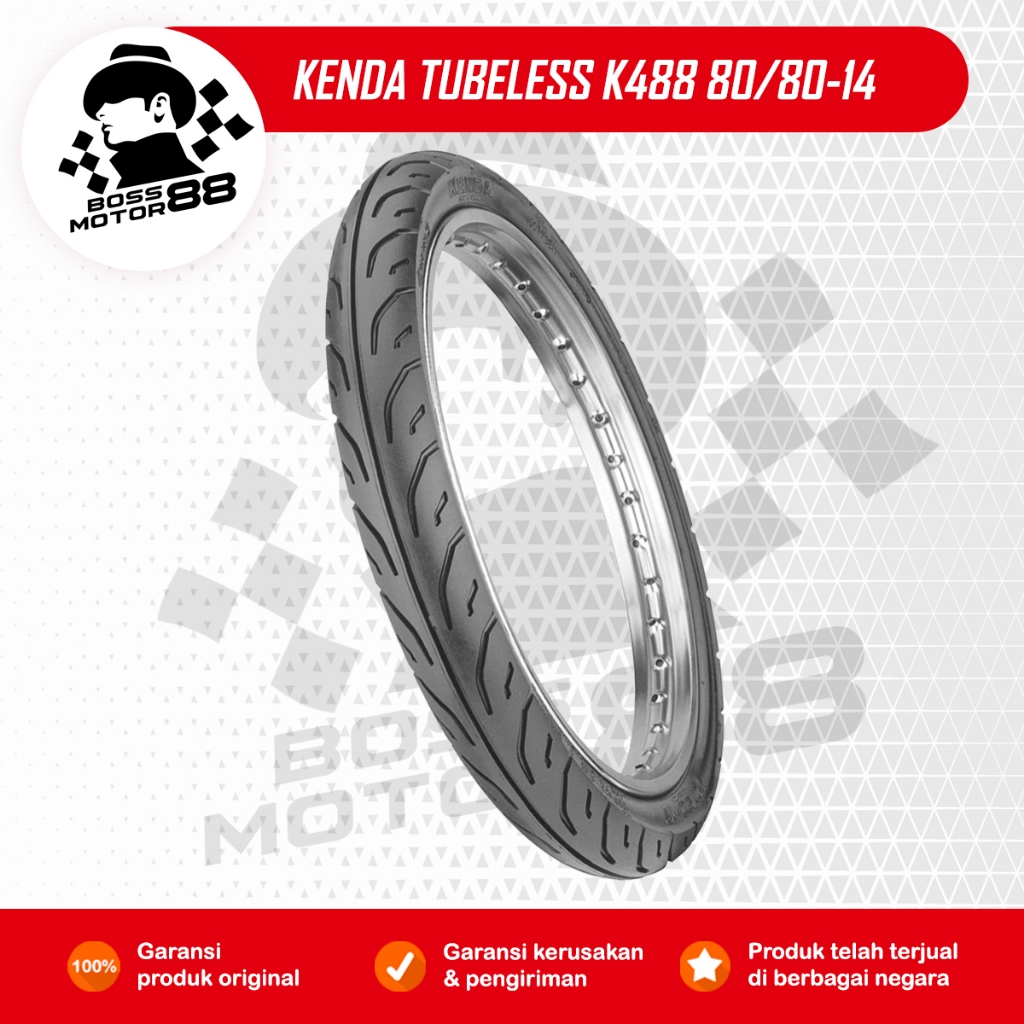 Kenda Ban Tubeless Tubles Motif K488 80/80-14 Ban Depan Motor Vario Beat Mio Xeon X-ride Original