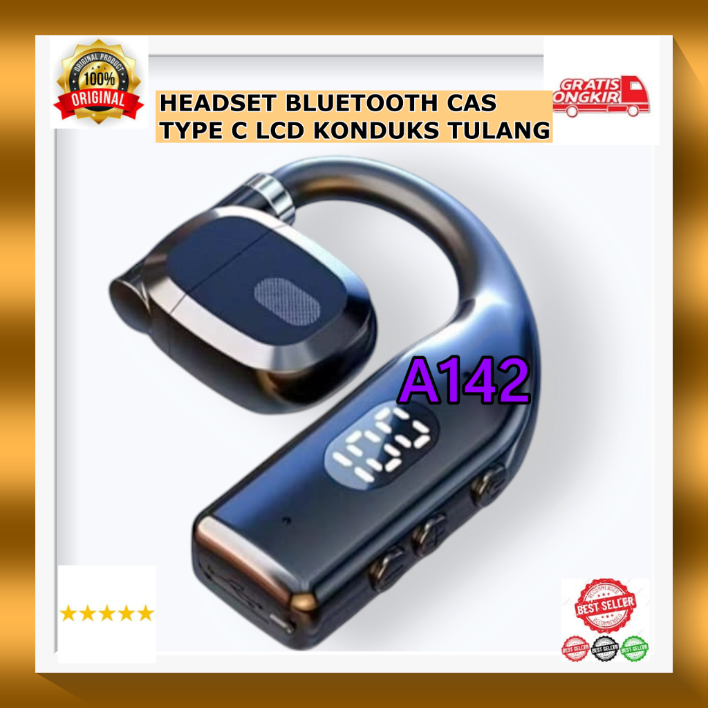A142 HEADPHONE SINGGLE WIRELES EARPHONE BLUETOOTH BISA KUPING KIRI KANAN SINGLE BLUETOT BLUTUT BLUET