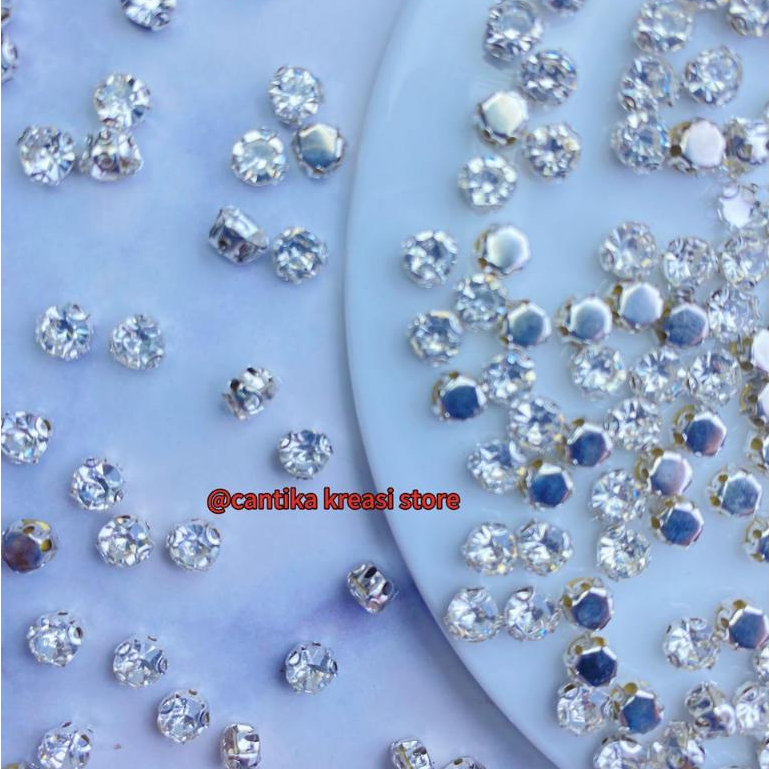 Kristal Cangkang 3D Jahit Lubang Tembus Ukuran besar Ss 40 Perlusin Grade A
