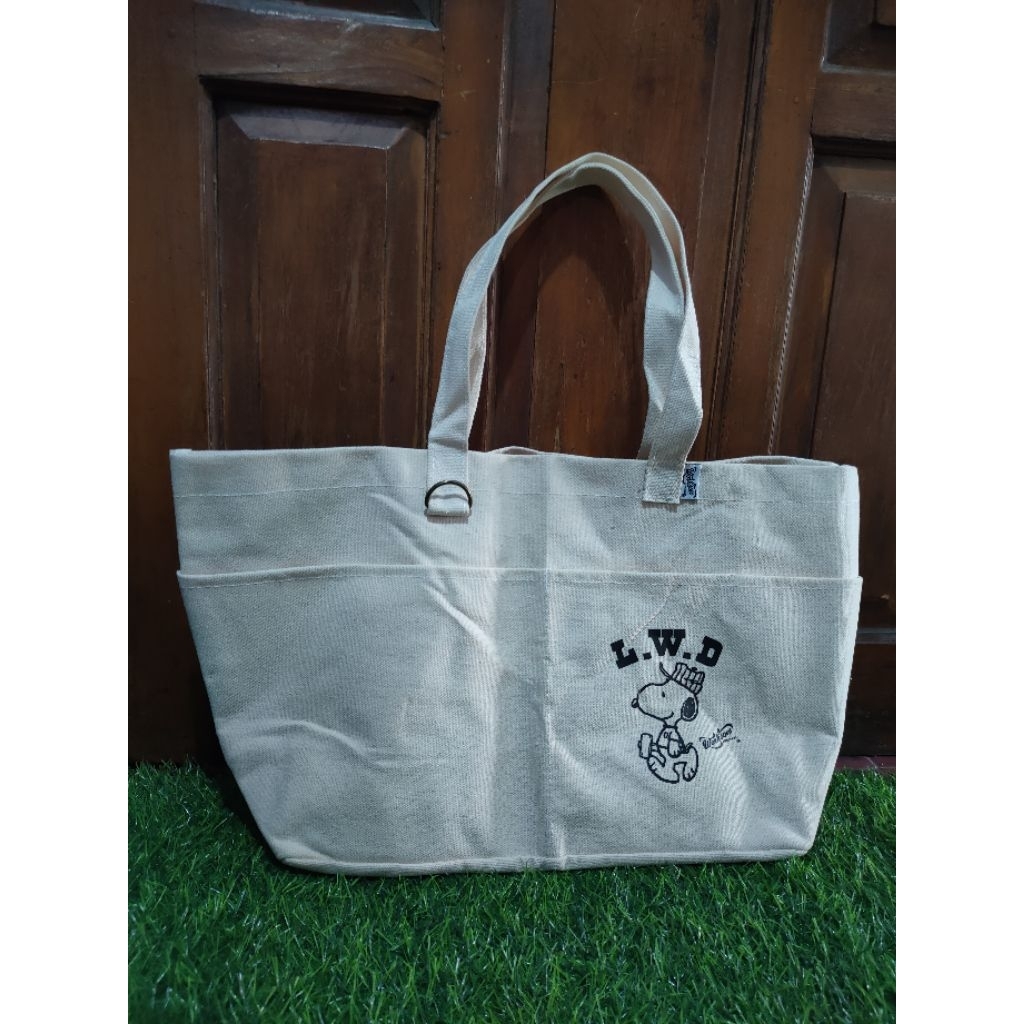 tote bag kanvas snoopy