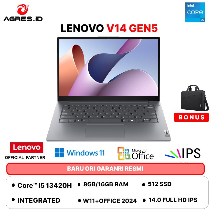 LENOVO V14 Gen5 CORE I5 13420H - RAM 16GB 512GB W11+OHS 14.0 FHD IPS -7GID