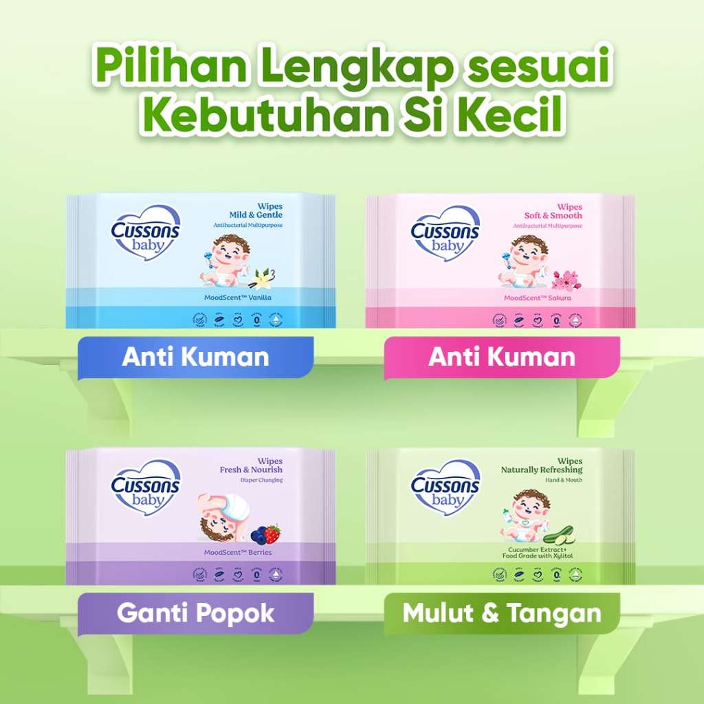[BELI 1 GRATIS 2] Tisu Basah Cussons Baby Wipes 45'S Cusson Tissue Bayi / Tisu Basah