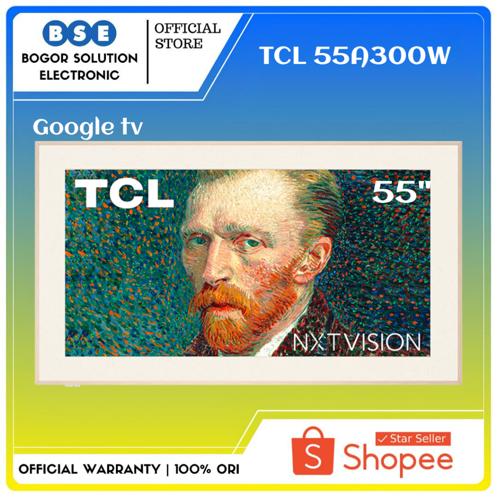 TCL 55 Inch Qled TV The Frame 55A300W Smart TV With Google and Flush Wall Mount TCL 55 Inci A300W TC