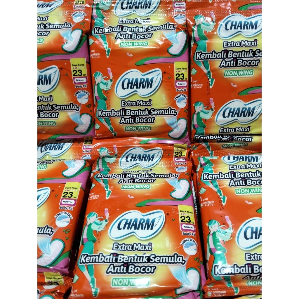 Promo 10 Renteng Charm Body Fit Extra Maxi Pembalut Tanpa Sayap