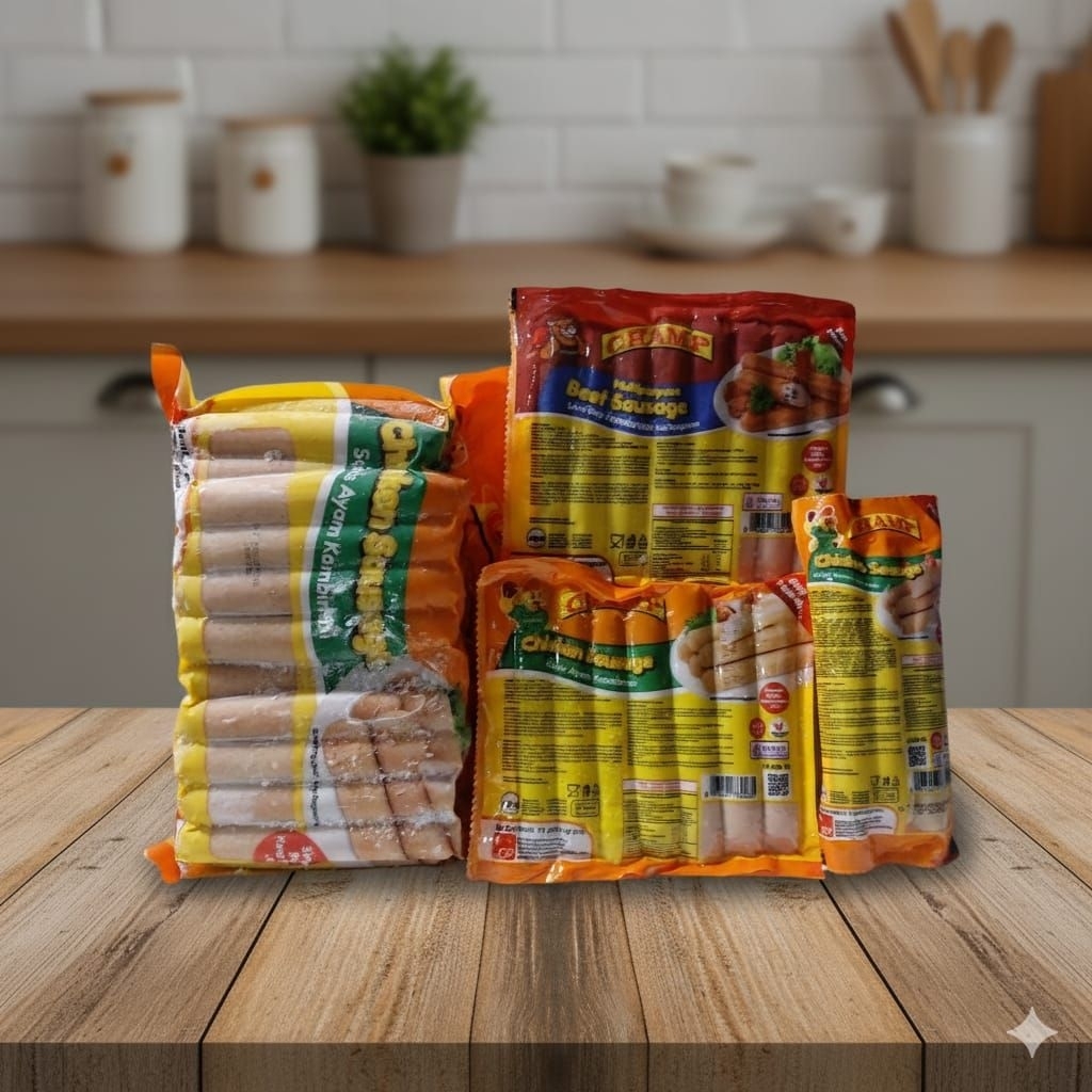 SOSIS CHAMP TERSEDIA SAPI & AYAM ISI 40 BATANG,15 BATANG,DAN 3 BATANG