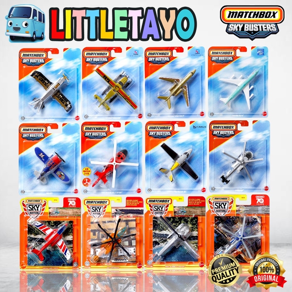 Matchbox Sky Busters Miniatur Pesawat Terbang Helicopter Jet Bebas Pilih Diecast Original Mattel