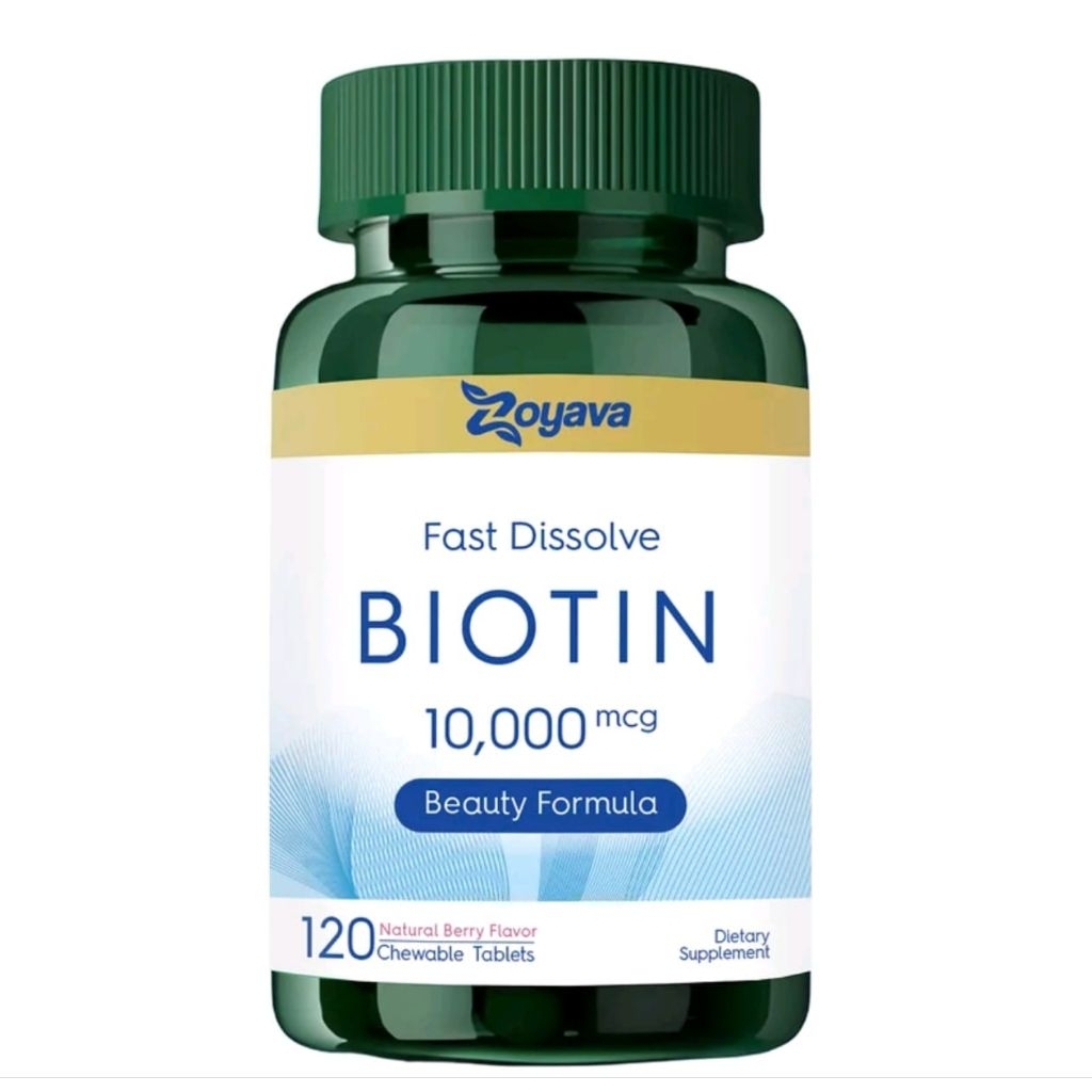 Zoyava USA BIOTIN 10.000mcg 120 Tablet Kesehatan Rambut Kulit & Kuku Vitamin B7