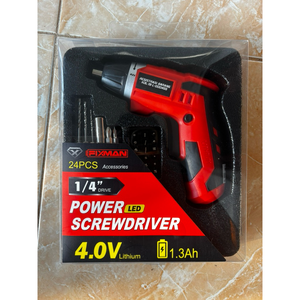 Fixman Power Screwdriver R6002 24 Pcs 4 Volt 1.3Ah