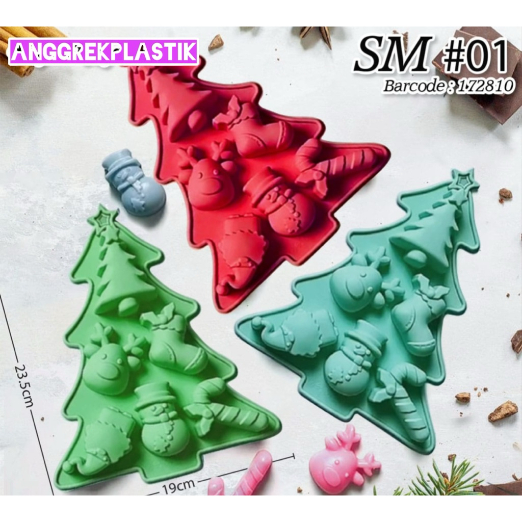 cetakan kue puding Natal silikon