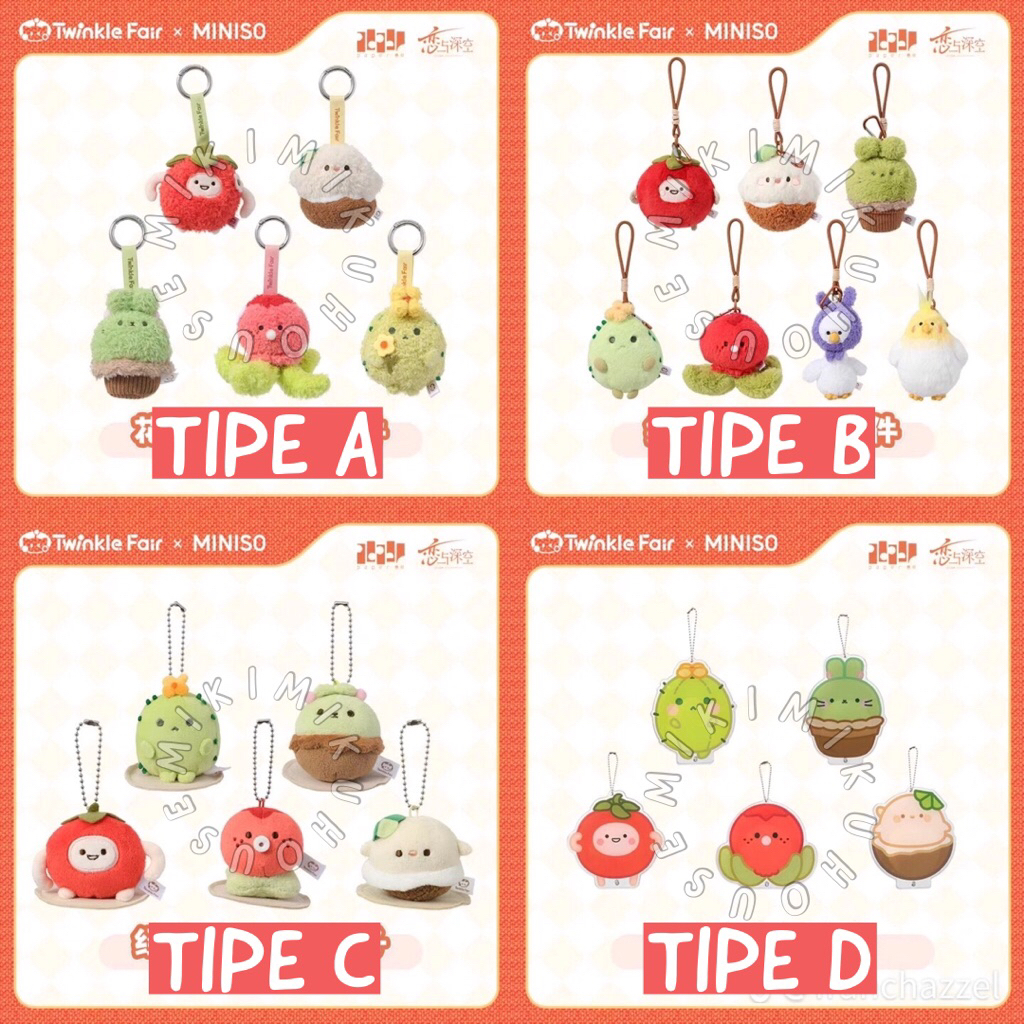 HANDCARRY MINISO x TWINKLE FAIR GANTUNGAN KEYRING DOLL KEYCHAIN BONEKA LADS LOVE AND DEEPSPACE MINIS