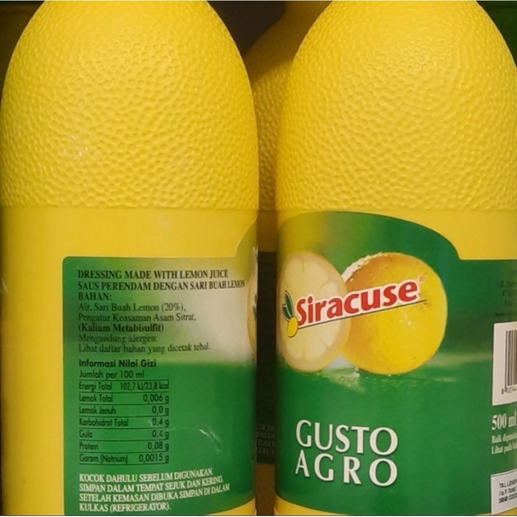 Siracuse Gusto Agro Lemon 500 ML