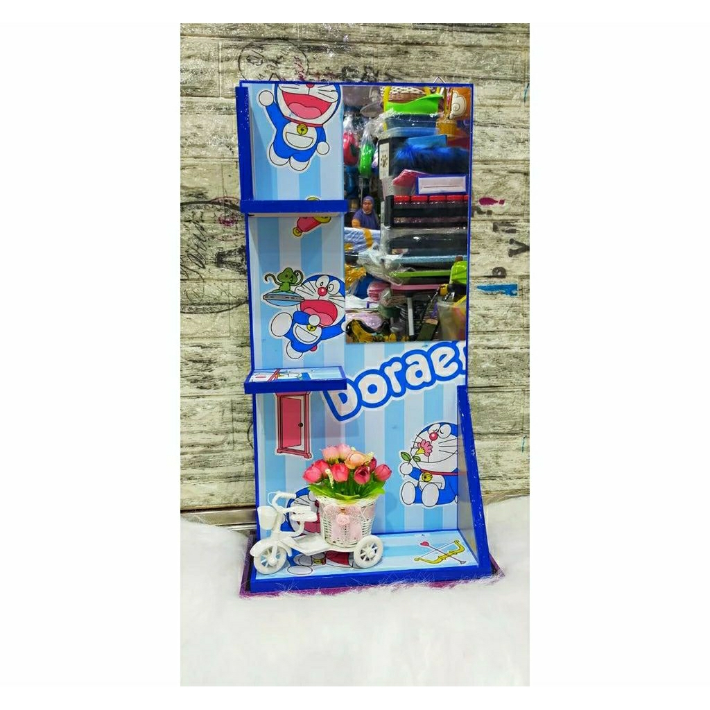 RAK KOSMETIK MINIMALIS KARAKTER FREE CERMIN / RAK MAKEUP / RAK KOSMETIK DINDING GANTUNG