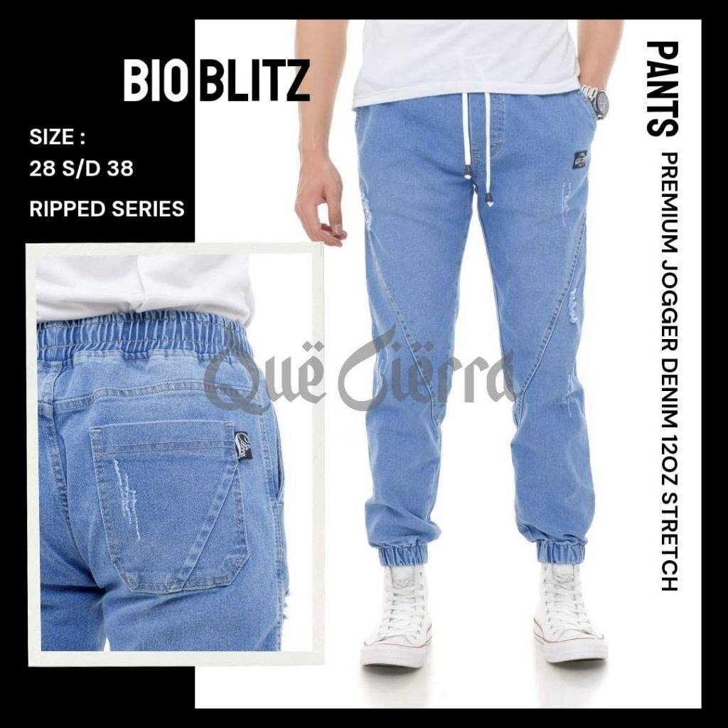 CELANA JEANS JOGGER MOTIF CAKAR PREMIUM - JOGGER DENIM STRETCH PREMIUM - JOGGER DENIM PRIA