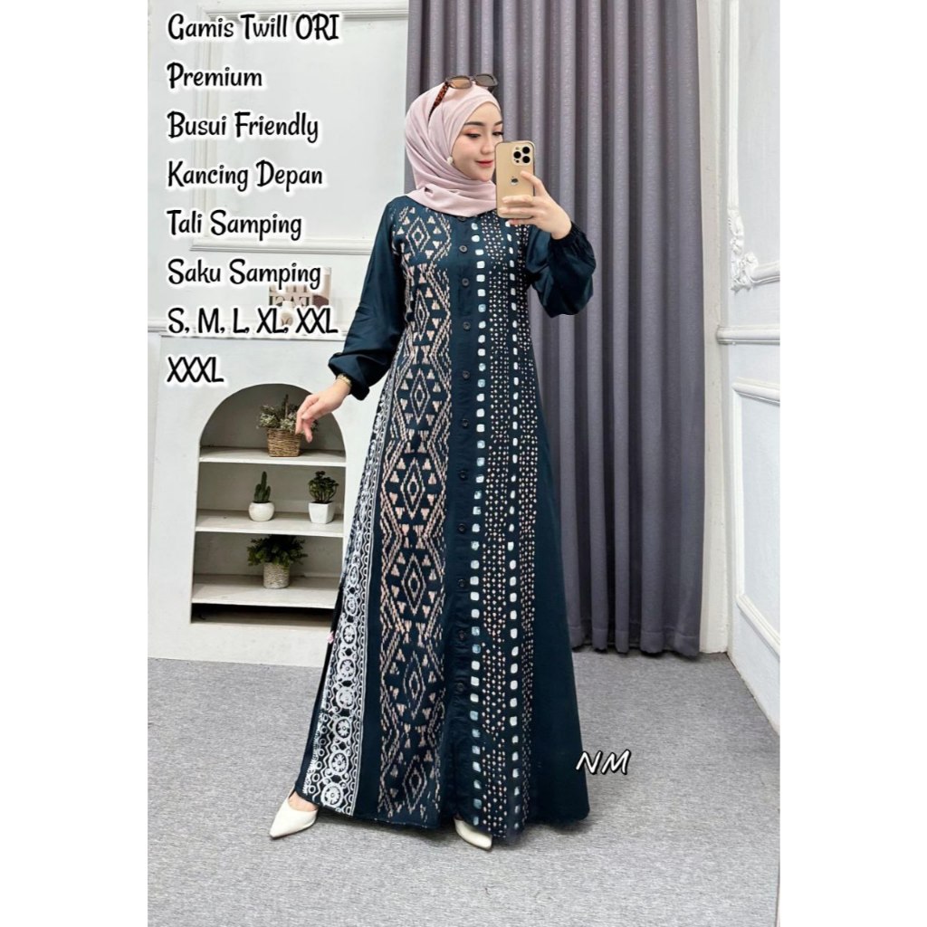 Ariefa Batik - Gamis Twill Ori / Gamis Twill Rayon Premium / Gamis Twill Ori Pekalongan / Gamis Rayo