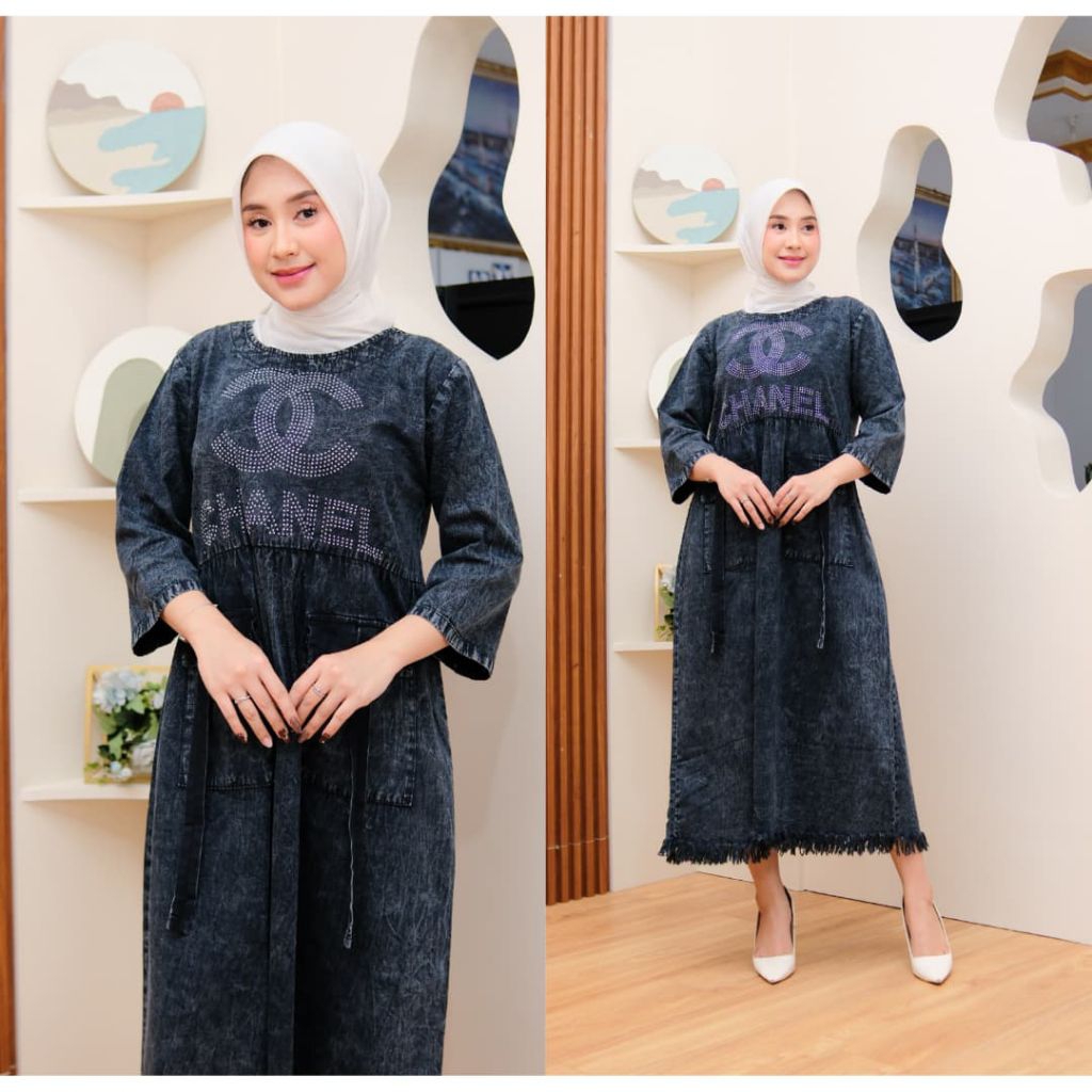 TERBARU MIDI GAMIS ATASAN SANDWASH JEANS LEVIS WANITA MIDI DRESS LEVIS JEANS SANDWASH PAKAIAN PEREMP