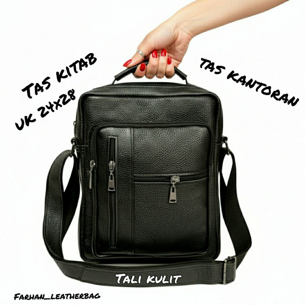 tas kitab tas kantoran tas selempang pria kulit sapi