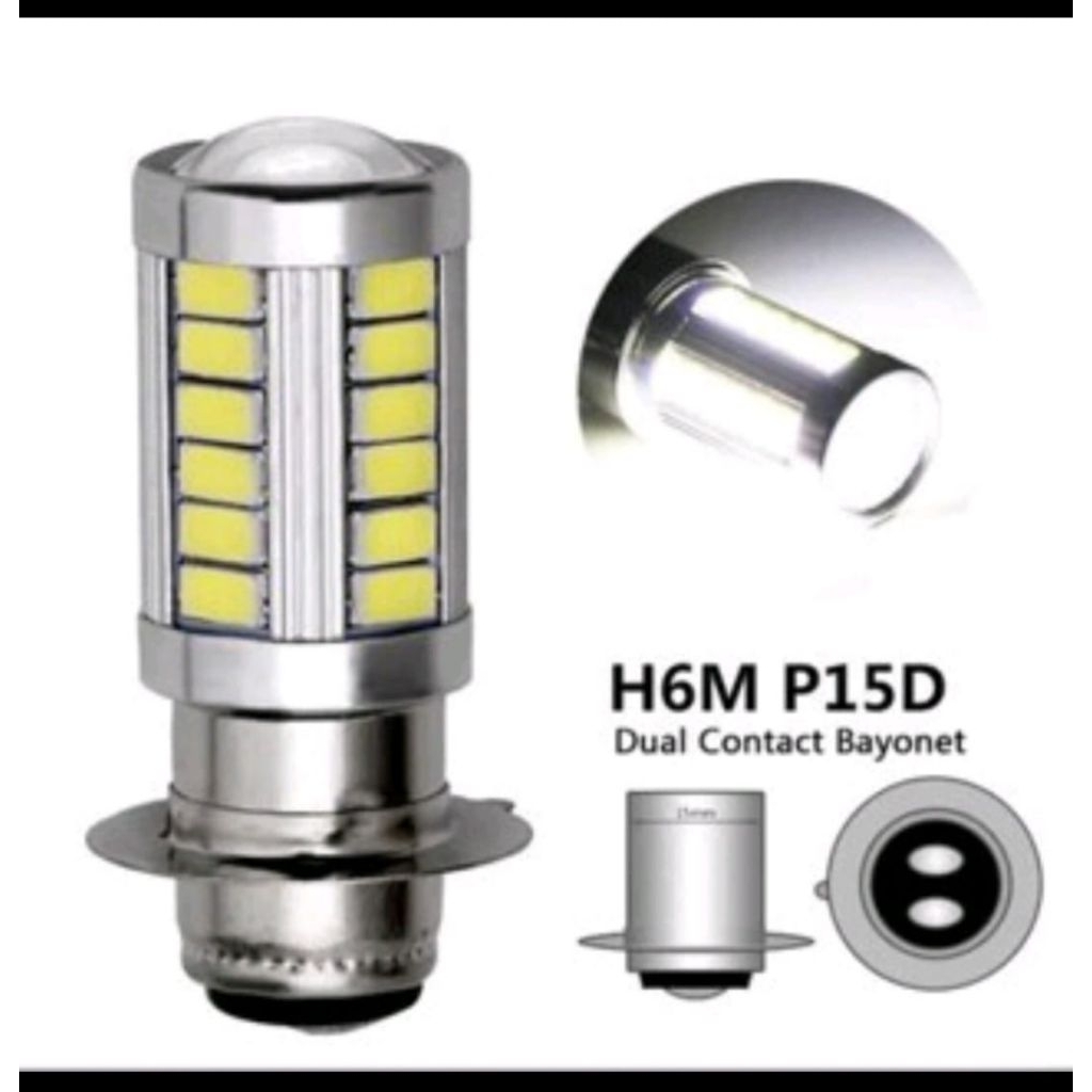 LAMPU DEPAN MOTOR LED33 MATA PUTIH H6MATIC UNIVERSAL, VARIO 125 150,BEAT, SCOOPY
