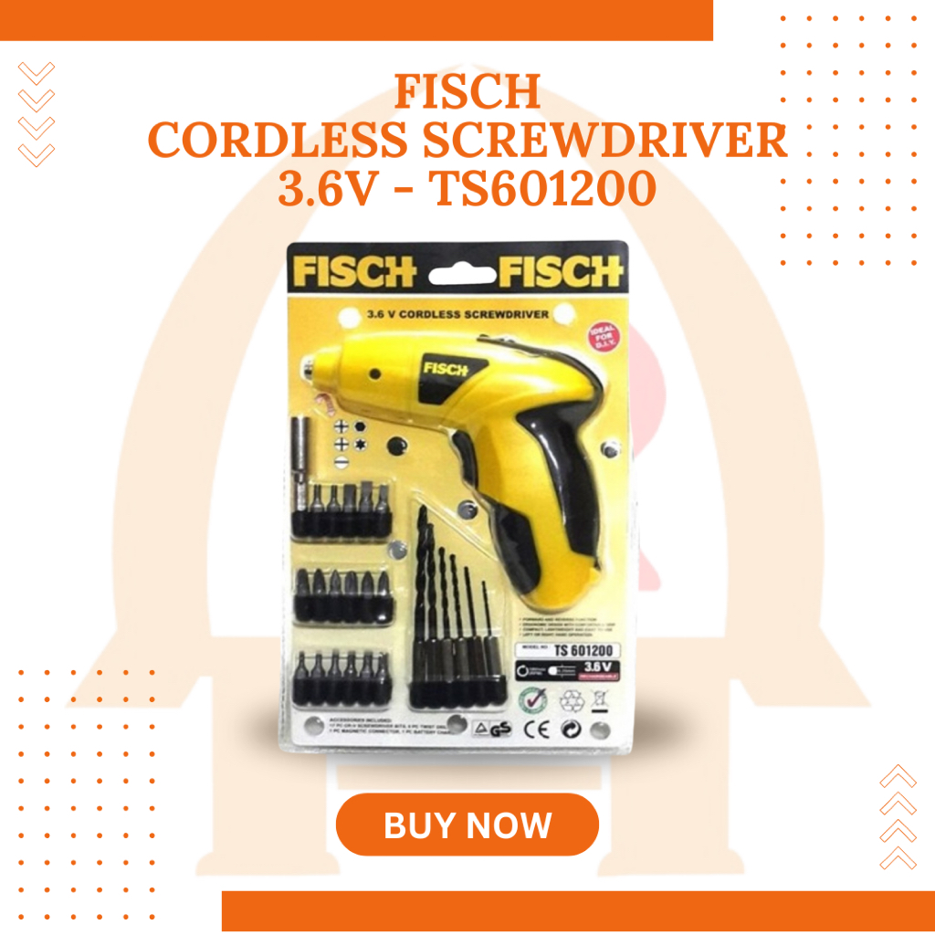 FISCH BOR SET CORDLESS SCREWDRIVER 3.6V TS601200