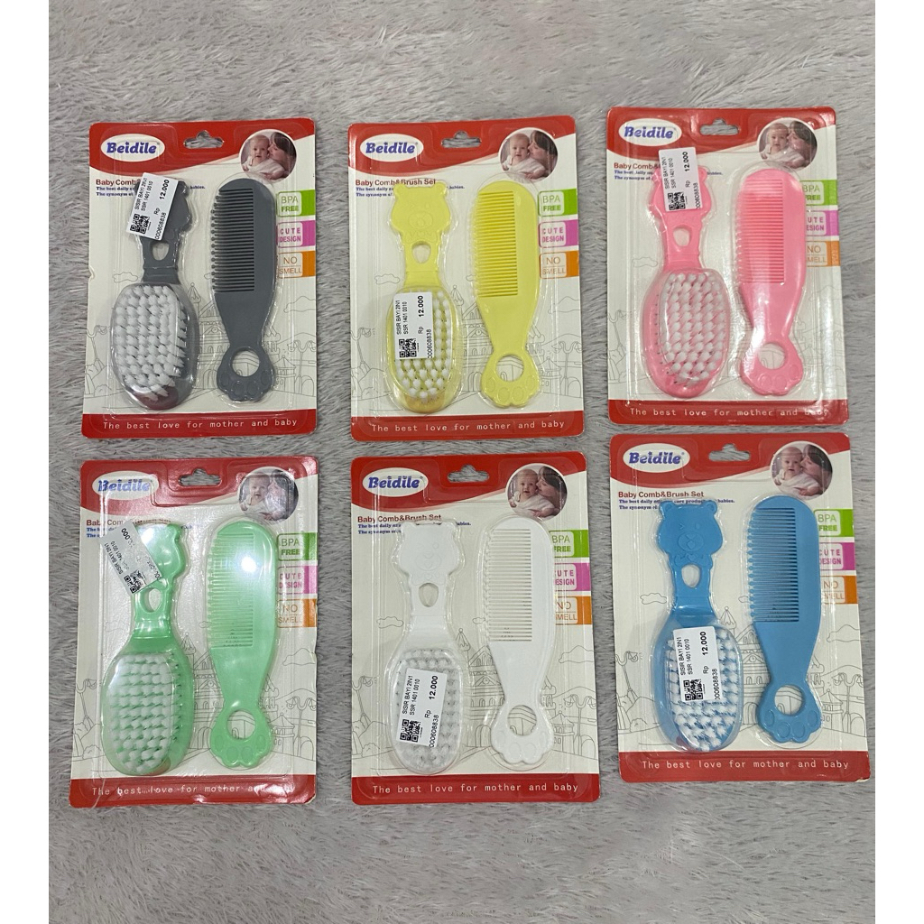 sisir bayi 2in1 / SISIR RAMBUT BAYI NEWBORN/SISIR SIKAT BAYI LEMBUT/ 1SET SISIR BAYI