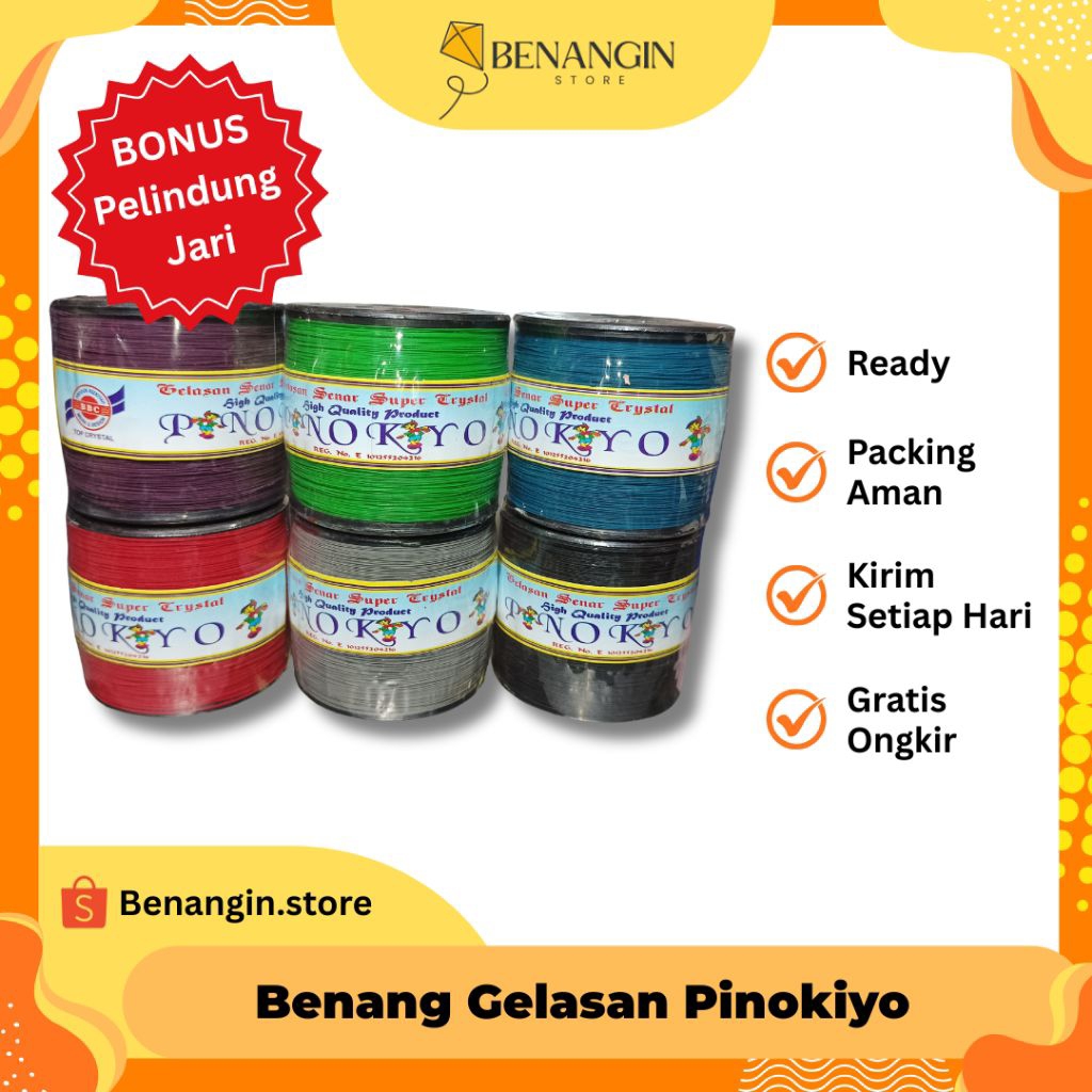 Benang Gelasan Pinokiyo Jumbo Panjang 3000 yard |Benang Layangan|
