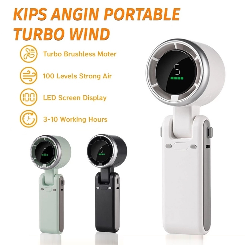 Kipas Angin Mini USB 5-Speed LED Tahan Lama