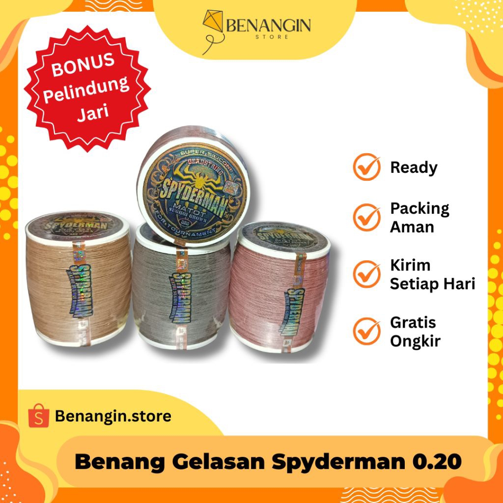 Benang Gelasan Spyderman 0.20 Panjang 2000 Yard |Gelasan Matot| |Benang Layangan|