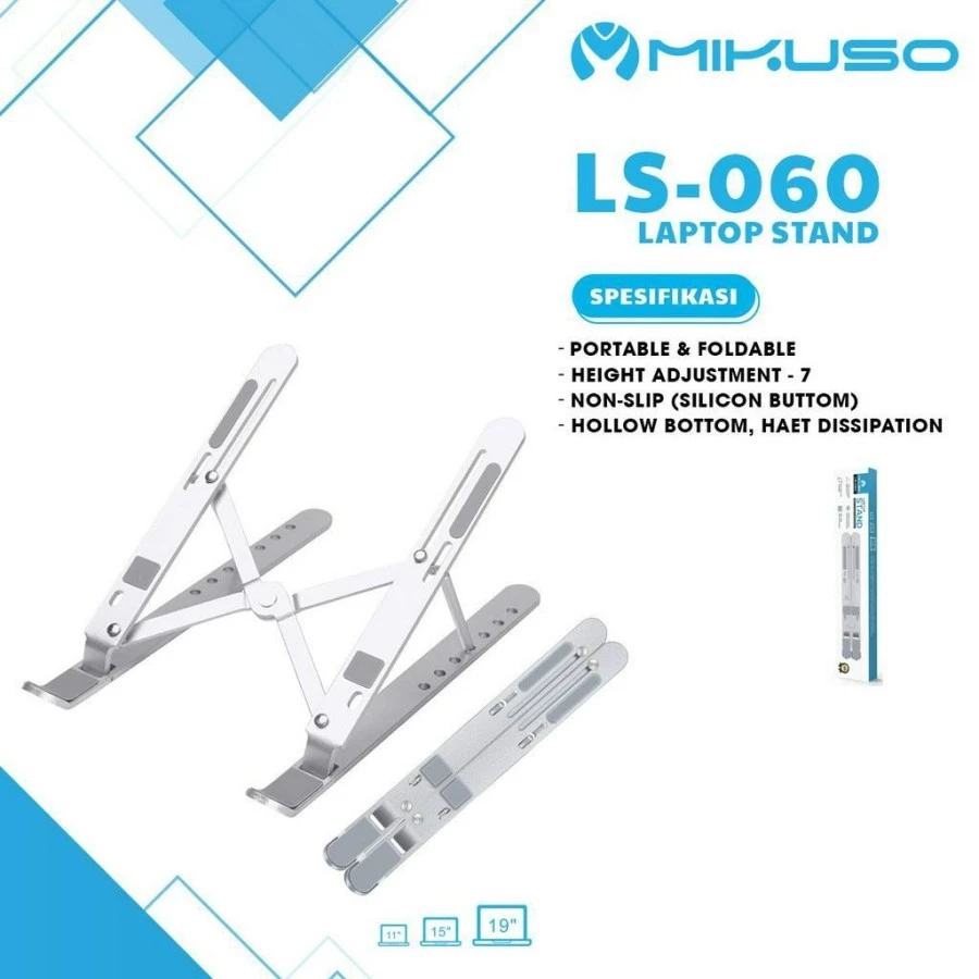 Stand Laptop MIKUSO 060 Laptop Stand Portable And Foldable Anti Slip ( Besi )