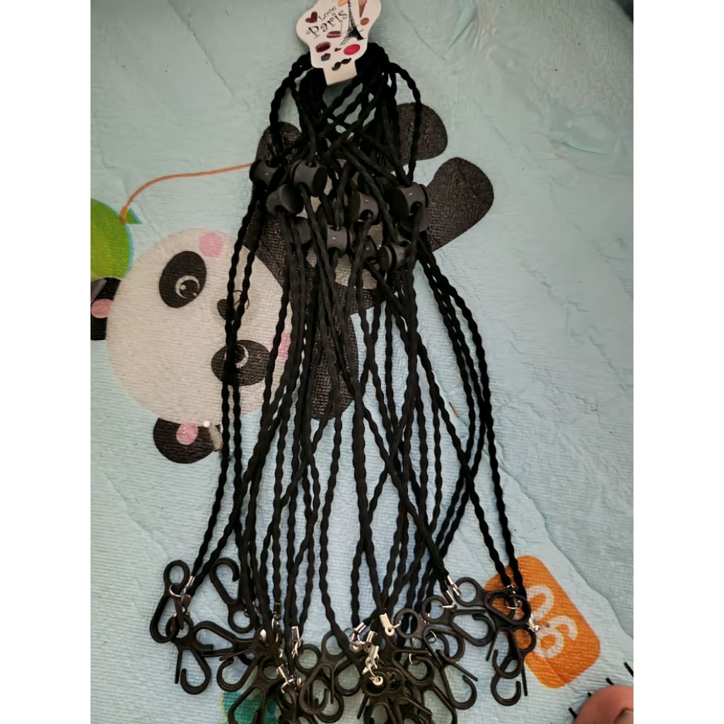 TALI MASKER STRAP MASKER POLOS HITAM TALI PADI