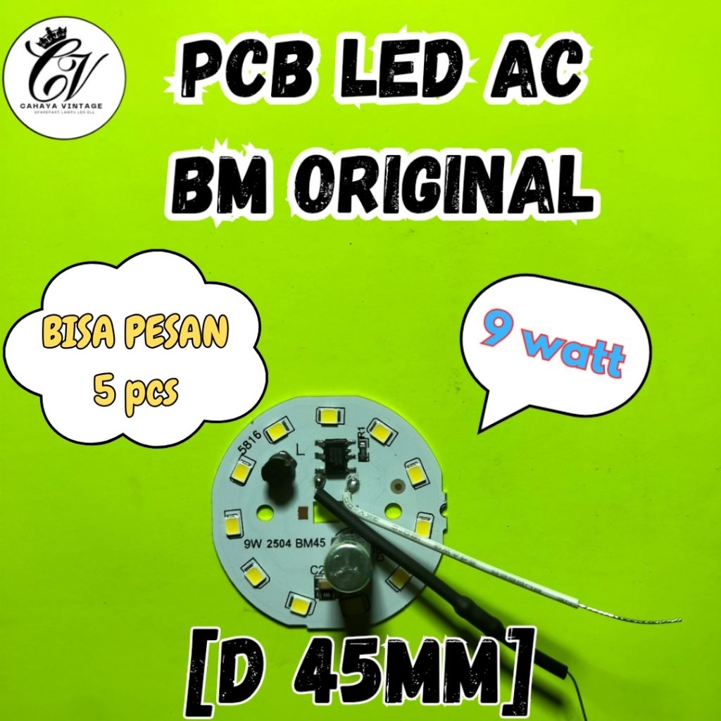PCB LED AC 9 WATT BM ORIGINAL MESIN LAMPU