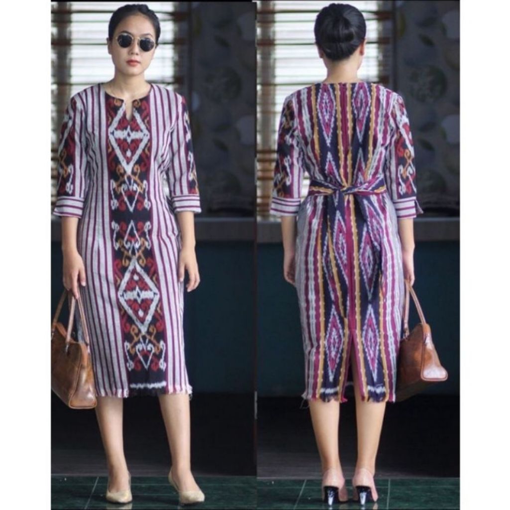 DRESS TENUN ETNIC DRESS KANTOR DRESS KONDANGAN TENUN