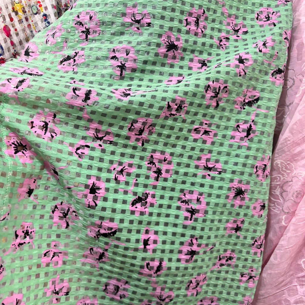 Kain Organza Motif Bunga – Bahan Tipis , Adem & Mewah untuk Blouse, Dress, Gamis, dan Outer Stylish 