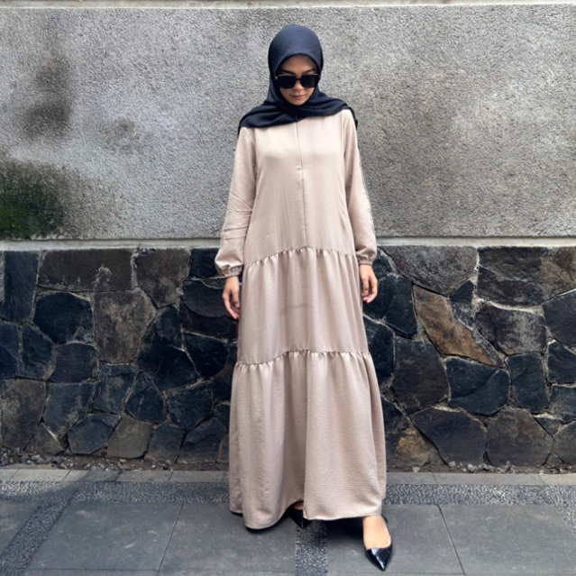 DIDEN GO Gamis Muslim Andhita Dress Polos Susun