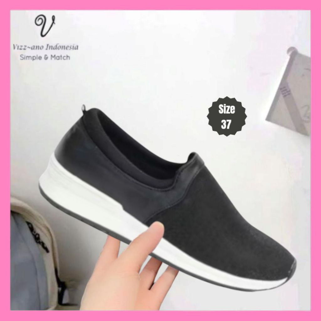 Sepatu Wanita Casual Vizzano Sneakers Wilsie Black