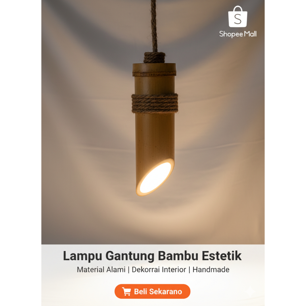 LAMPU GANTUNG / LAMPU BAMBU / LAMPU GANTUNG BAMBU HARGA PROMO UNIK UNTUK KAFE