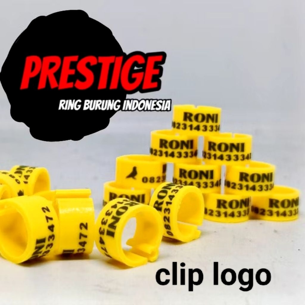RING BURUNG MERPATI MODEL CLIP LOGO BISA REQUEST NAMA NO HP NO URUT DAN WARNA