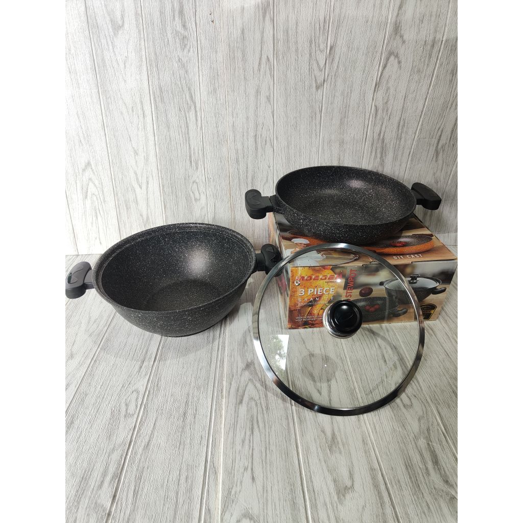 Moegen Skillet & Stewpot Set Granite Series Anti Lengket