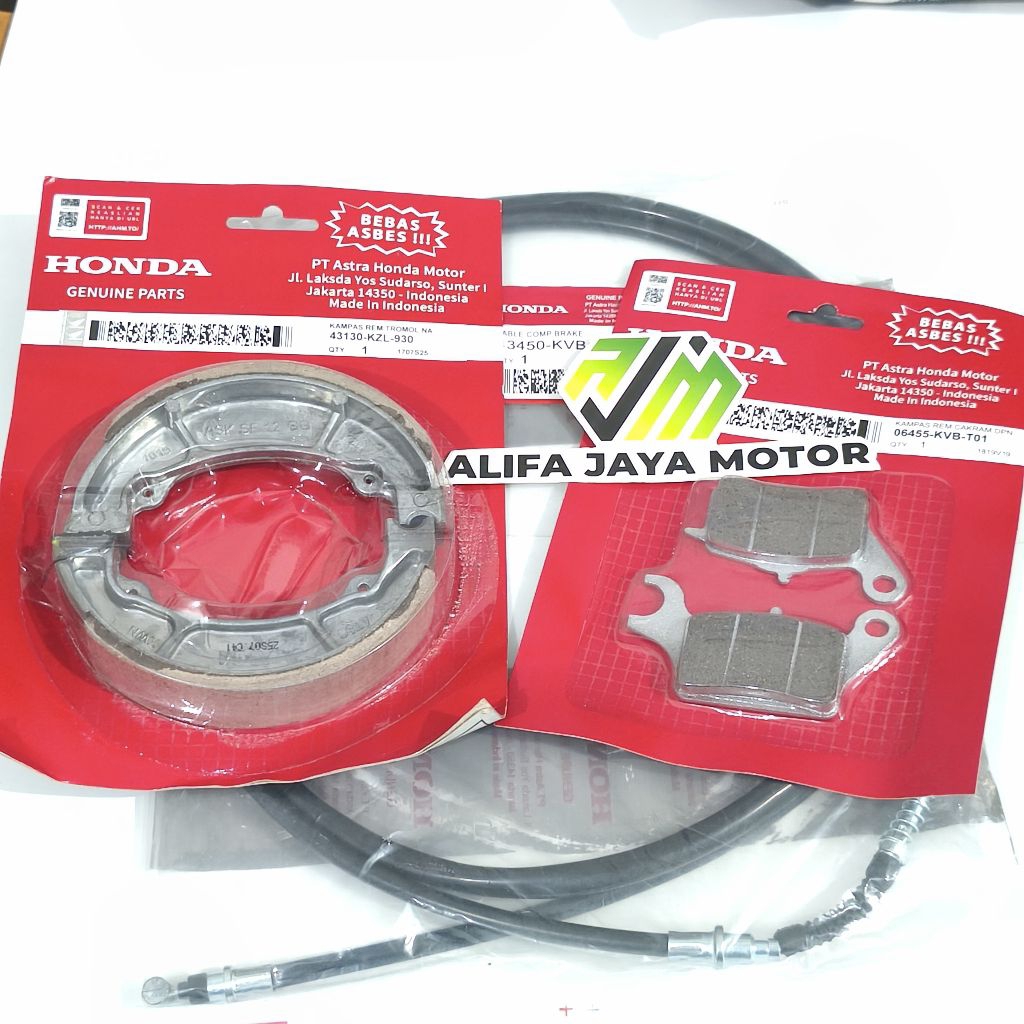 KAMPAS REM DEPAN BELAKANG + KABEL REM VARIO 125 BEAT FI SCOPPY FI VARIO FI