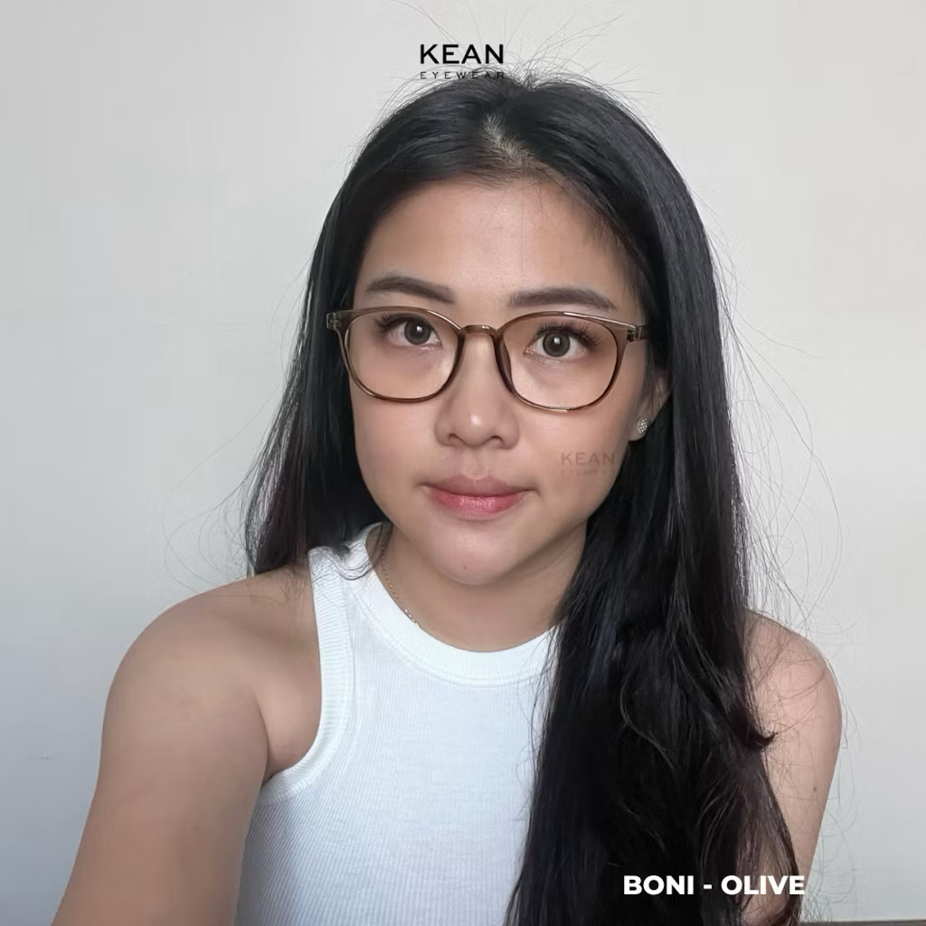 [PRELOVED LIKE NEW] Kean Eyewear - Boni Frame Kacamata Kotak Oval Plastik Lentur Bening