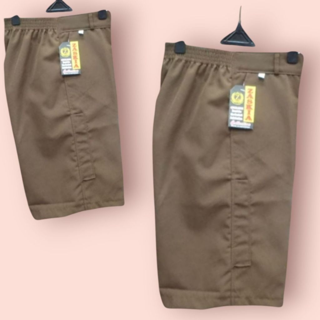 Celana Pramuka SMP Pendek Pinggang Karet / Celana SMP Pramuka Pinggang Karet / Celana Pramuka SMP Pe