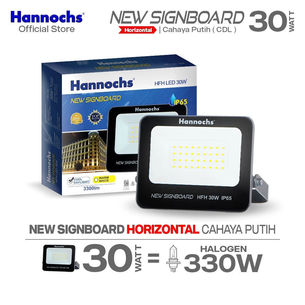 Lampu Sorot Hannochs | LED Floodlight Signboard / NEW Signboard 30WATT