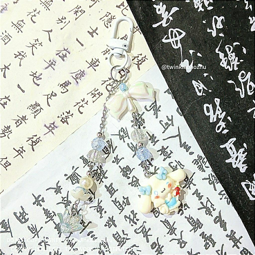 cinnamoroll keychain/blue keychain/gantungan cinnamoroll/gantungan cantik