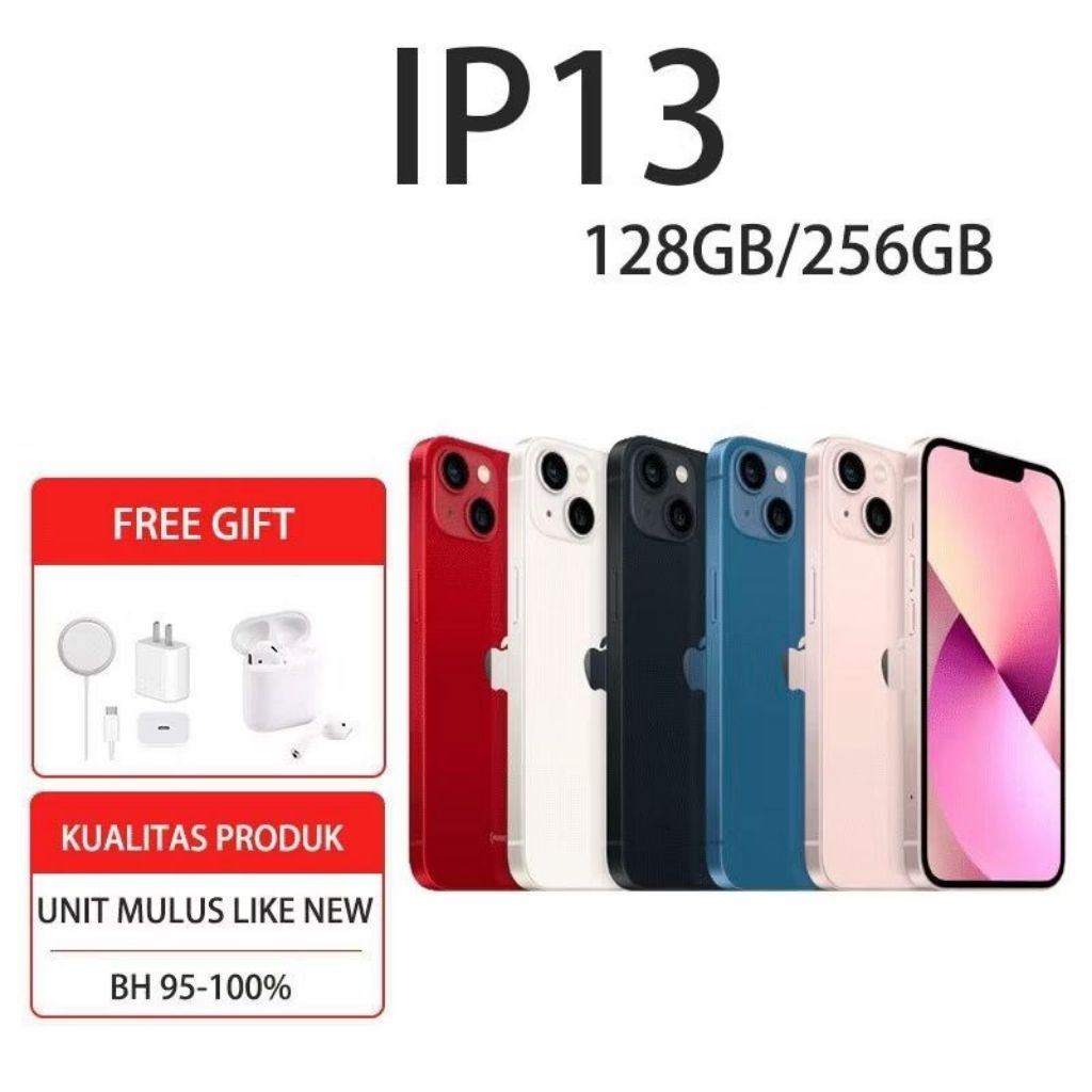 ￼HP13 IPHONE13 128GB/ ip13 LIKE NEW Second BEKAS ORIGINAL 100% MULUS NORMAL FULLSET