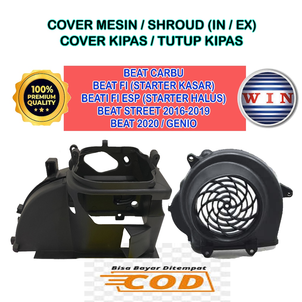 Cover Tutup Mesin Atas Bawah Beat FI Genio | Shroud In Ex Beat FI Delux Street | Tutup Kipas Beat