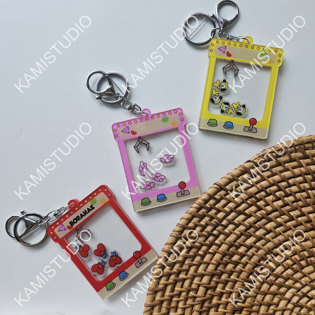 Keychain Shaker bt21 BT21 bts bangtan tinytan BTS / Custom Nama Bagtag/Gantungan Tas/gantungan kunci