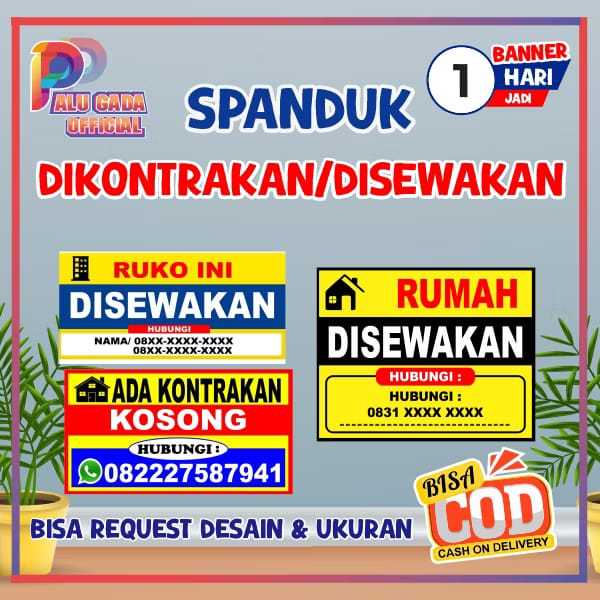 Spanduk Rumah Dijual Rumah Disewakan Rumah Dikontrakan Murah Banner Rumah Dijual Dikontrakan Disewak